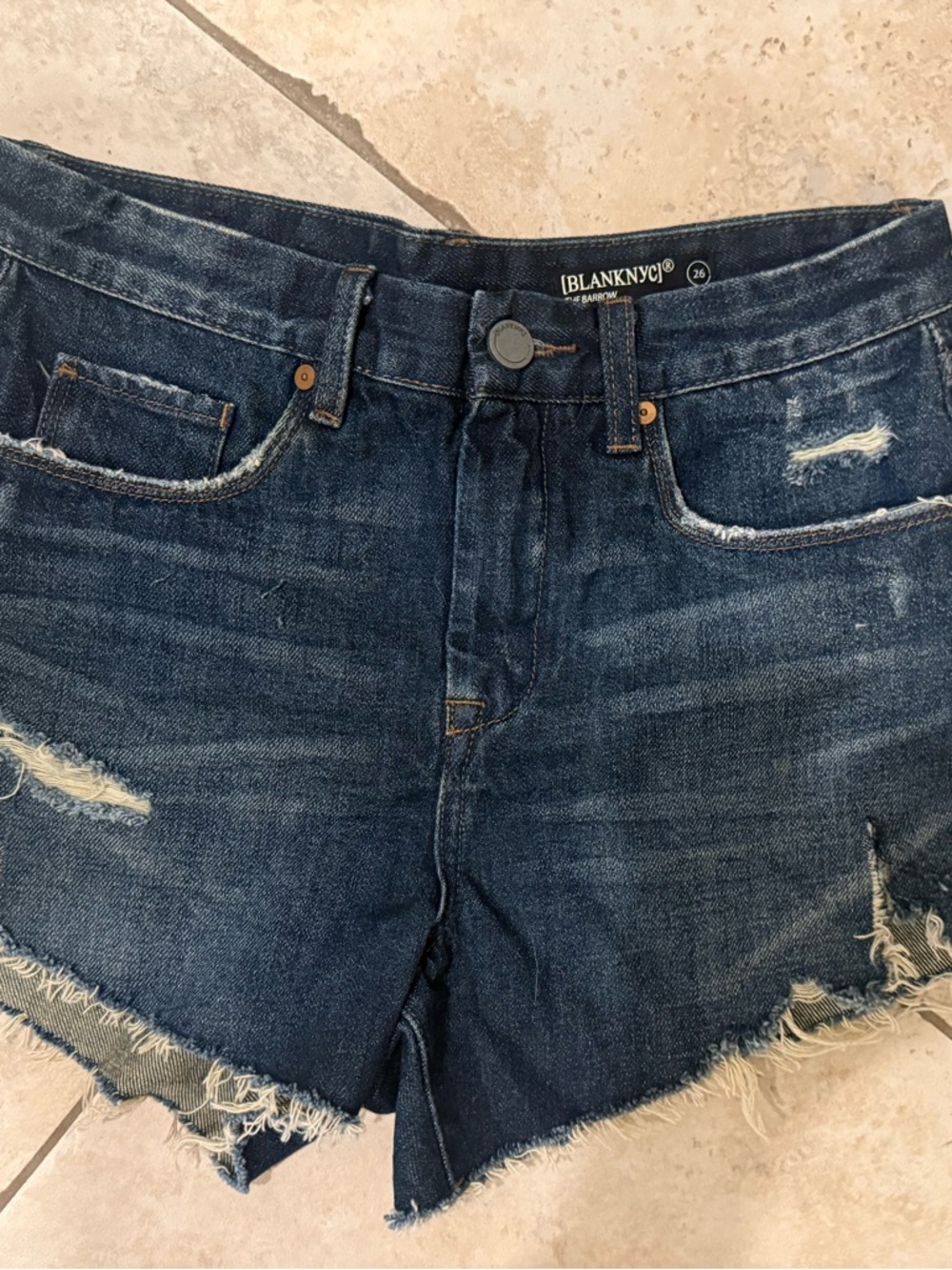 Blank NYC Midnight Blue High-Rise Denim Shorts
